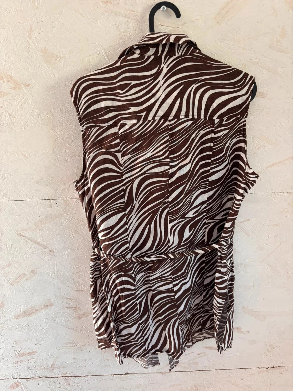 Zebra print sleeveless blouse "Your Sixth Sense" Size 44 (estimated) Very good condition – photo 7